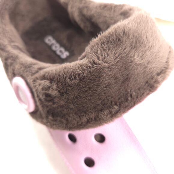 CROCS Light Pink and Dark Brown Women's Loafers - Picture 8 of 9